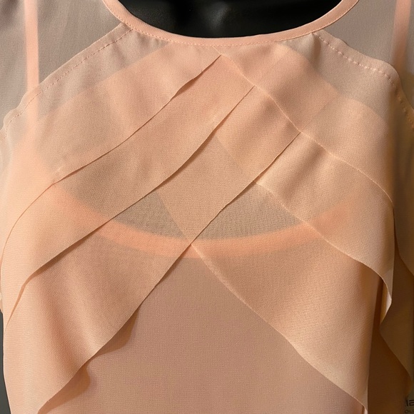 NWT LIZ CLAIBORNE Layered Peach Color Chiffon Blouse - Picture 12 of 15